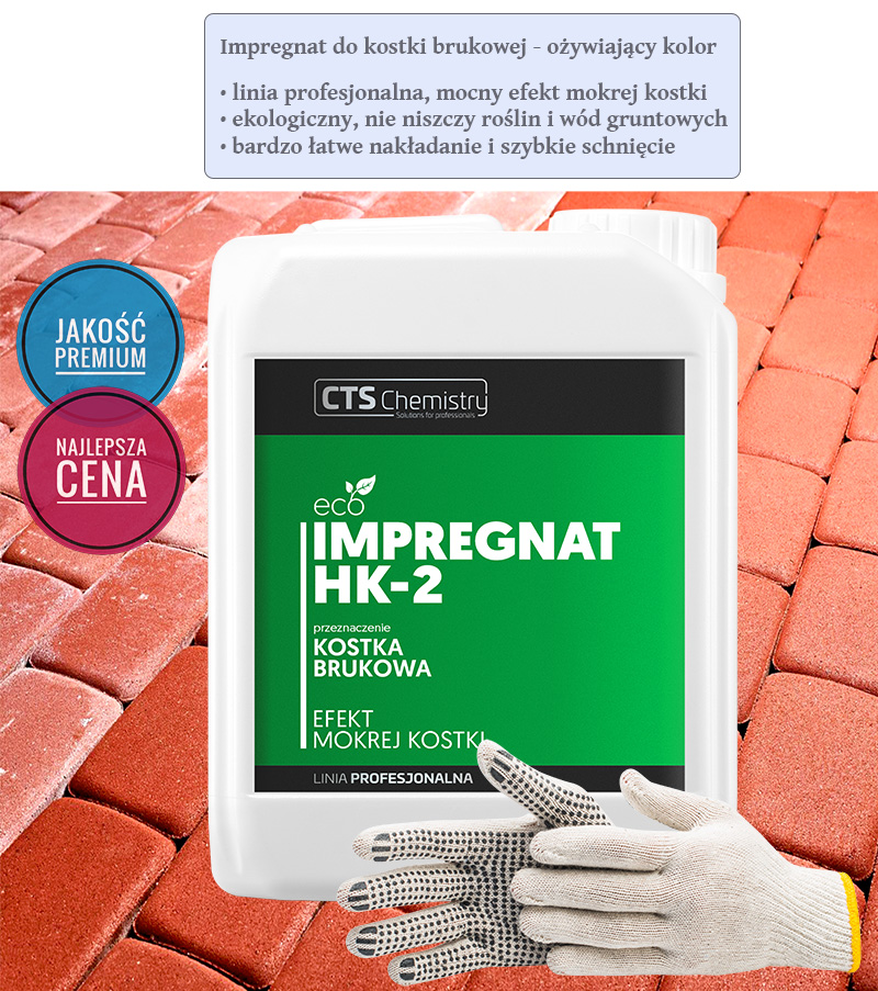 Impregnat do kostki brukowej HK2 5L, Mokra kostka, ożywiający kolor, efekt mokrej kostki