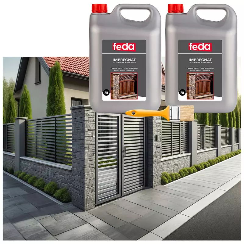 Impregnat do bloczków ogrodzeniowych 10L Feda + pędzel